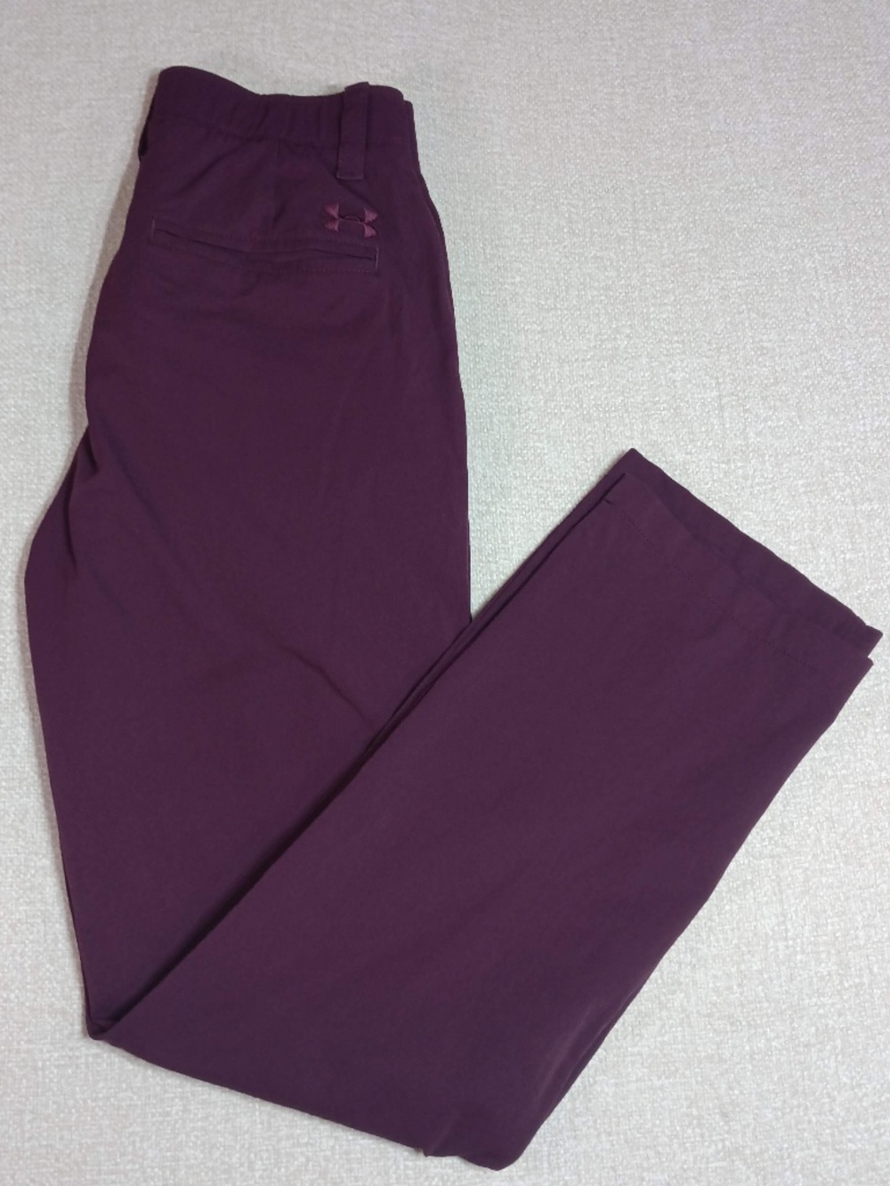 Under Armour Golf Pants Mens 30x30 Purple Maroon Stretch Loose Chino Flat Front